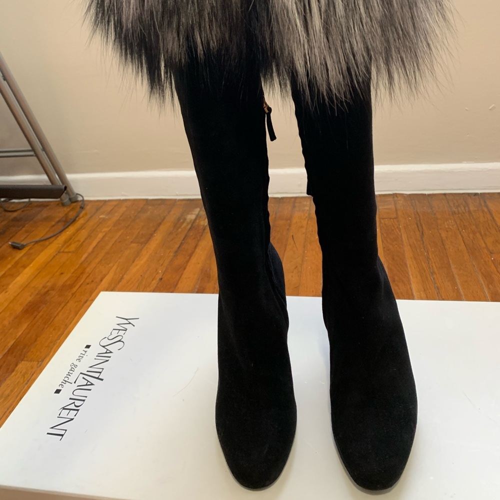 YSL black silver fox boots size 39.5 - Picture 5 of 8